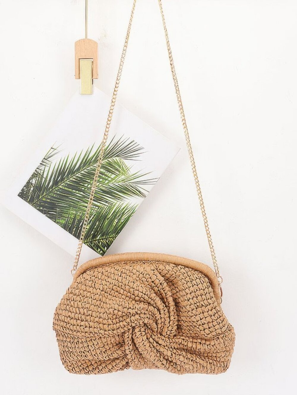 Twist Knot Woven Crossbody Bag